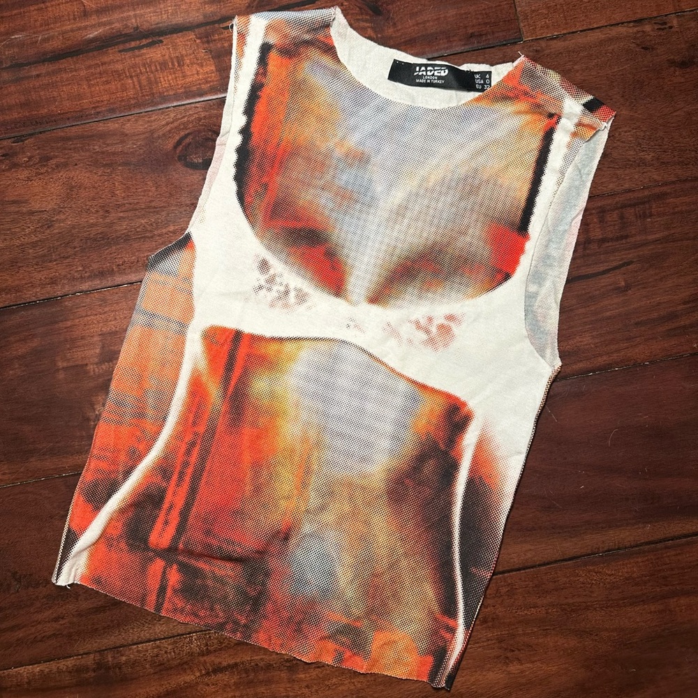 jaded london bra illusion print tank